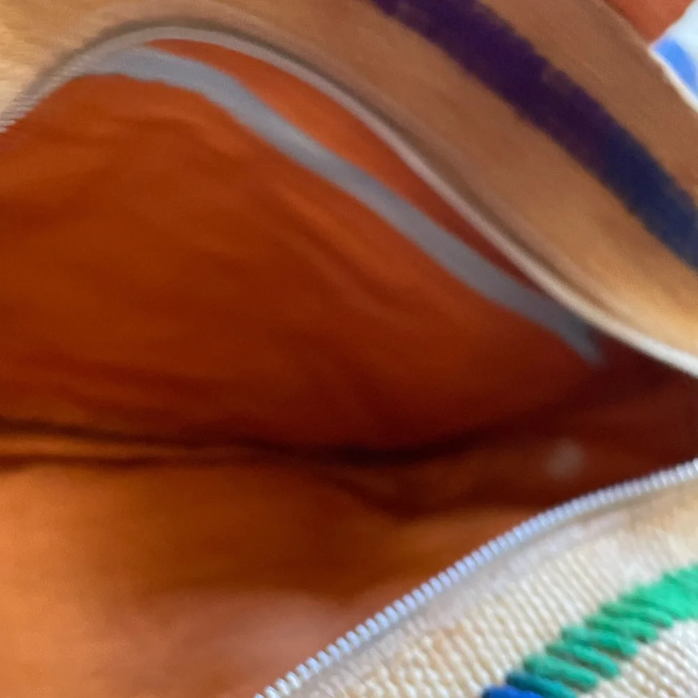 Vintage Colorful Burlap Bag. - Picture 12 of 14